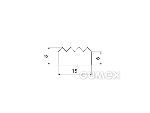 Geformtes Silikonprofil, 8x15/6mm, 60°ShA, -60°C/+180°C, transparent, 